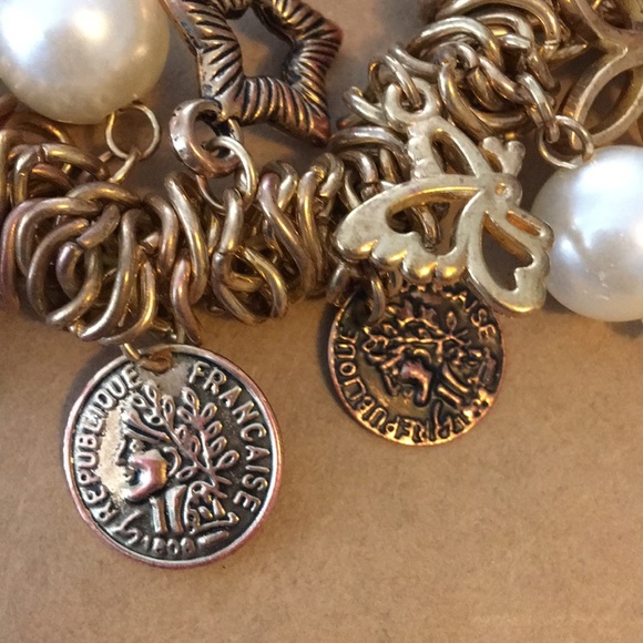 Vintage Republique Francaise charm bracelet pearl - Picture 6 of 6